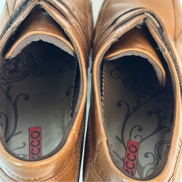Ecco Light Leather Loafers Low Heel Comfort Derby Shoes Brown Sz US 8-8.5 EU 39 - Picture 11 of 15